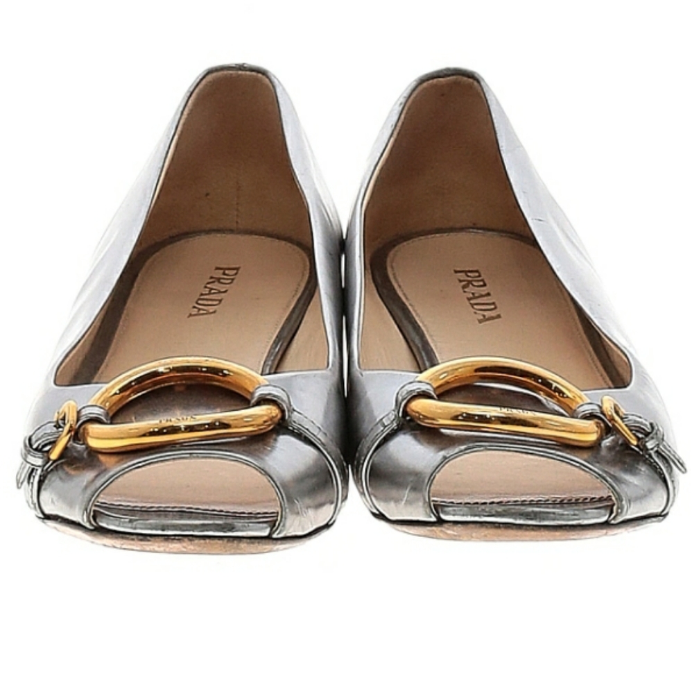 PRADA ballerina slip on metallic